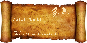 Zöldi Martin névjegykártya